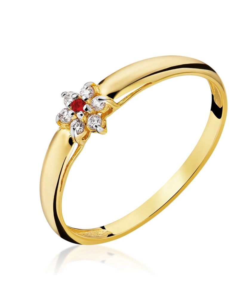 Engagement ring red flower