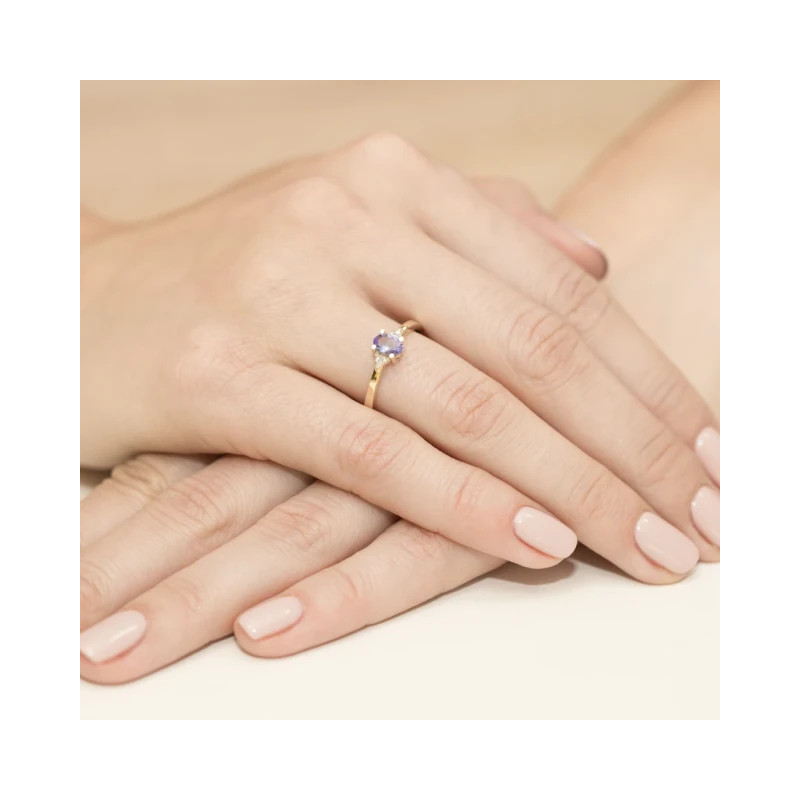 Gold ring with diamond EY-301 tanzanite | GoldJewellery Gold ring with diamond EY-301 tanzanite | GoldJewellery