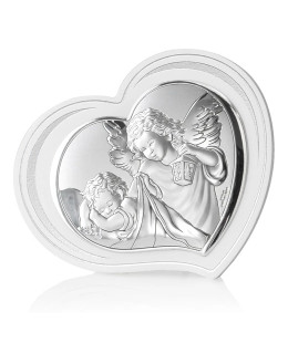 Silver Souvenir of Holy Baptism with Angel