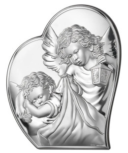 Silver Souvenir of Holy Baptism with Angel