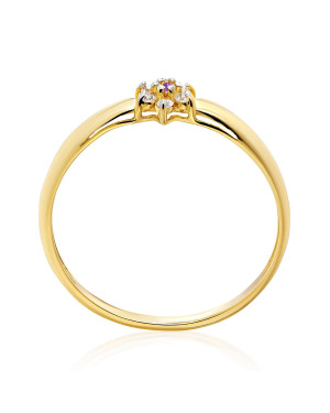 Purple flower engagement ring