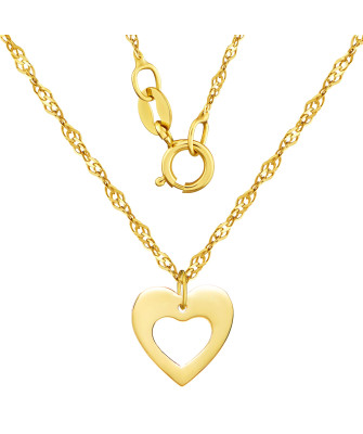 8k Gold Heart Necklace