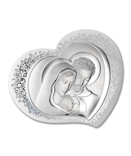 St. Family Silver Image in Heart