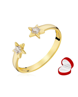 14k gold ring stars cubic zirconia