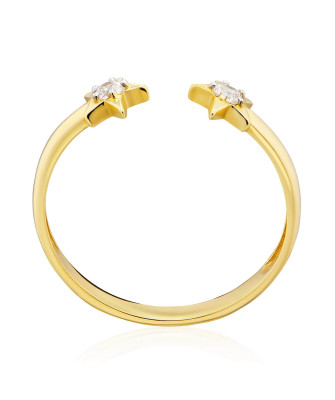 14k gold ring stars cubic zirconia