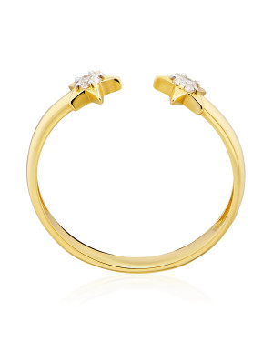 14k gold ring stars cubic zirconia