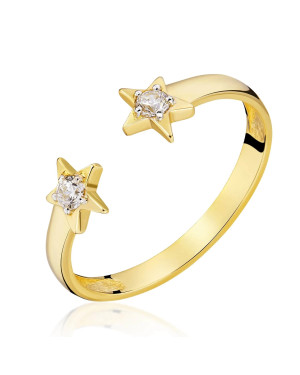 14k gold ring stars cubic zirconia