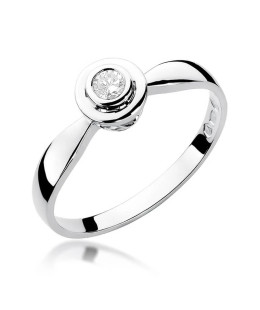 Gold ring with diamond white gold 0.10ct