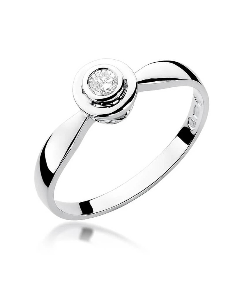 Gold ring with diamond white gold 0.10ct