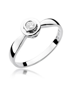 Gold ring with diamond white gold 0.10ct