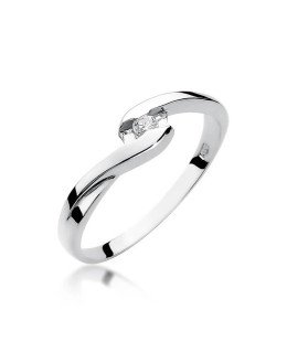 Gold ring with diamond white gold 0.05ct