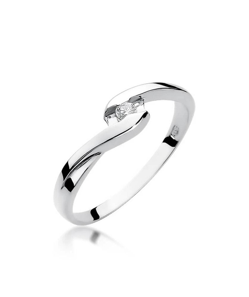 Gold ring with diamond white gold 0.05ct