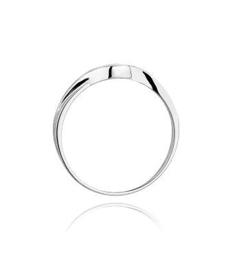Złoty pierścionek z diamentem białe złoto 0,05ct