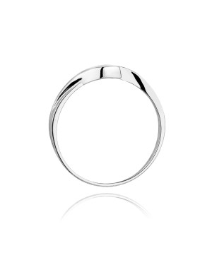 Złoty pierścionek z diamentem białe złoto 0,05ct