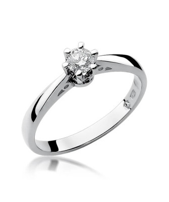 Pierścionek zaręczynowy z diamentem białe złoto 0,25ct