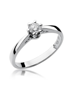 Pierścionek zaręczynowy z diamentem białe złoto 0,25ct