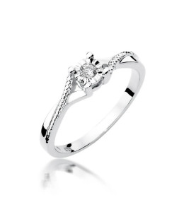 Gold ring with diamond white gold 0.08ct