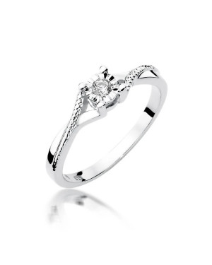Gold ring with diamond white gold 0.08ct