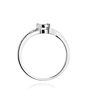 Złoty pierścionek z diamentem białe złoto 0,08ct