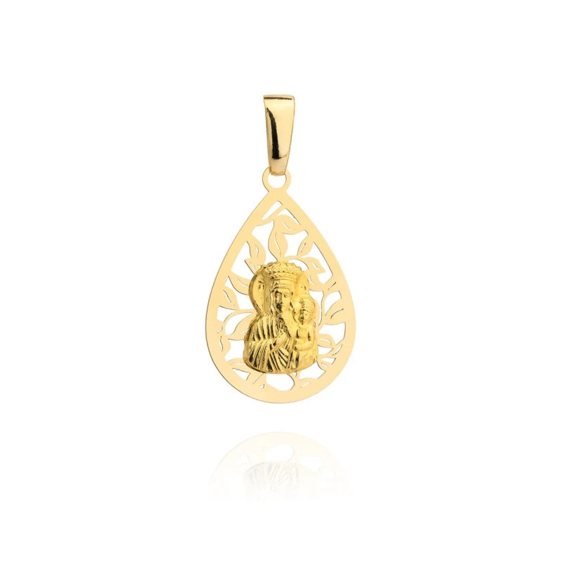 ⭐ Medal of the Virgin Mary with Child in an openwork teardrop ♥ GoldJewellery