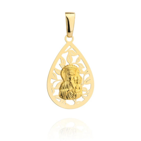 ⭐ Medal of the Virgin Mary with Child in an openwork teardrop ♥ GoldJewellery