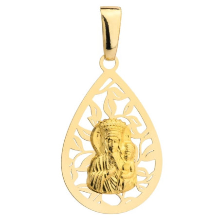 ⭐ Medal of the Virgin Mary with Child in an openwork teardrop ♥ GoldJewellery