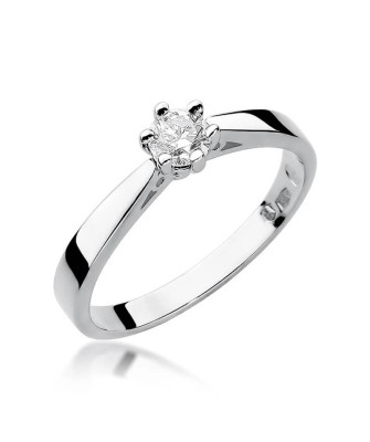 Gold engagement ring with diamond white gold 0.30ct