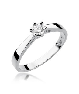 Gold engagement ring with diamond white gold 0.30ct