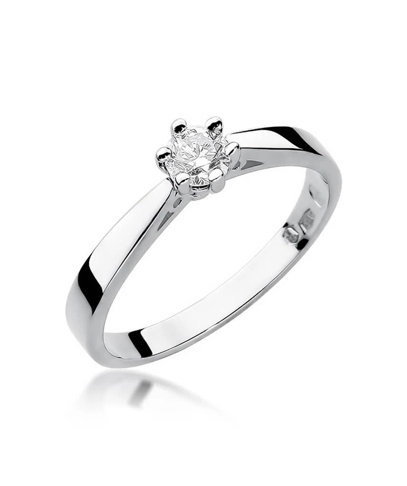 Gold engagement ring with diamond white gold 0.30ct