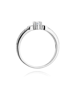 Gold ring with diamonds white gold 0.13ct