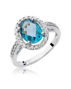Ring with topaz white gold