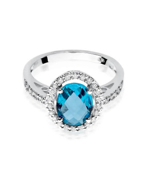 Ring with topaz white gold