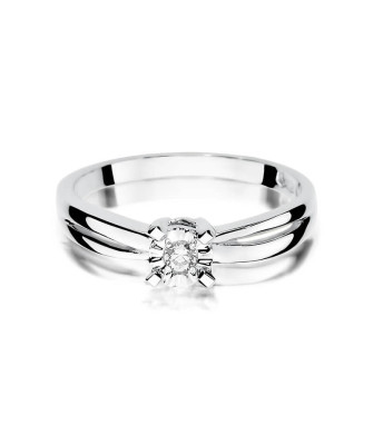 Diamond engagement ring white gold 0.08ct