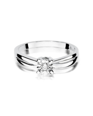 Diamond engagement ring white gold 0.08ct