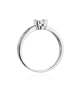 Pierścionek zaręczynowy z diamentem białe złoto 0,08ct