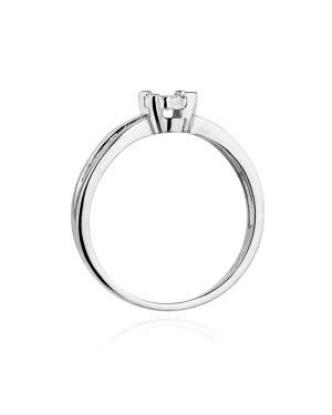 Pierścionek zaręczynowy z diamentem białe złoto 0,08ct