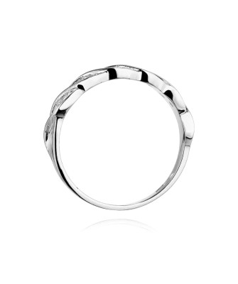 Pierścionek z białego złota z diamentami 0,20ct