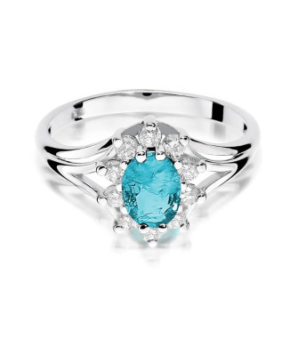 Engagement ring with topaz white gold
