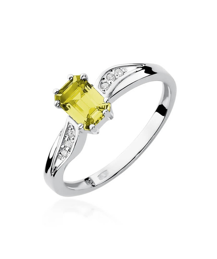 Ring with citrine white gold