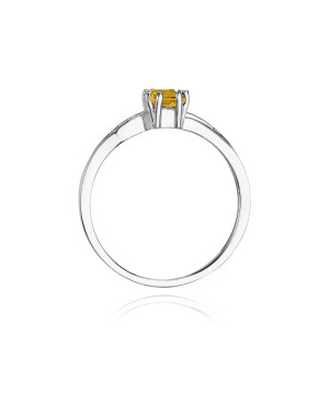 Ring with citrine white gold