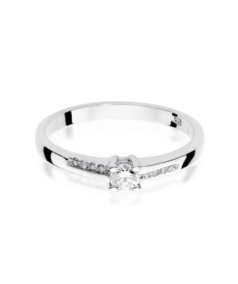 Pierścionek złoty z diamentem białe złoto 0,19ct