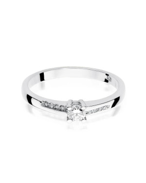Pierścionek złoty z diamentem białe złoto 0,19ct