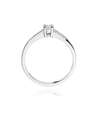 Pierścionek złoty z diamentem białe złoto 0,19ct