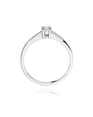 Pierścionek złoty z diamentem białe złoto 0,19ct