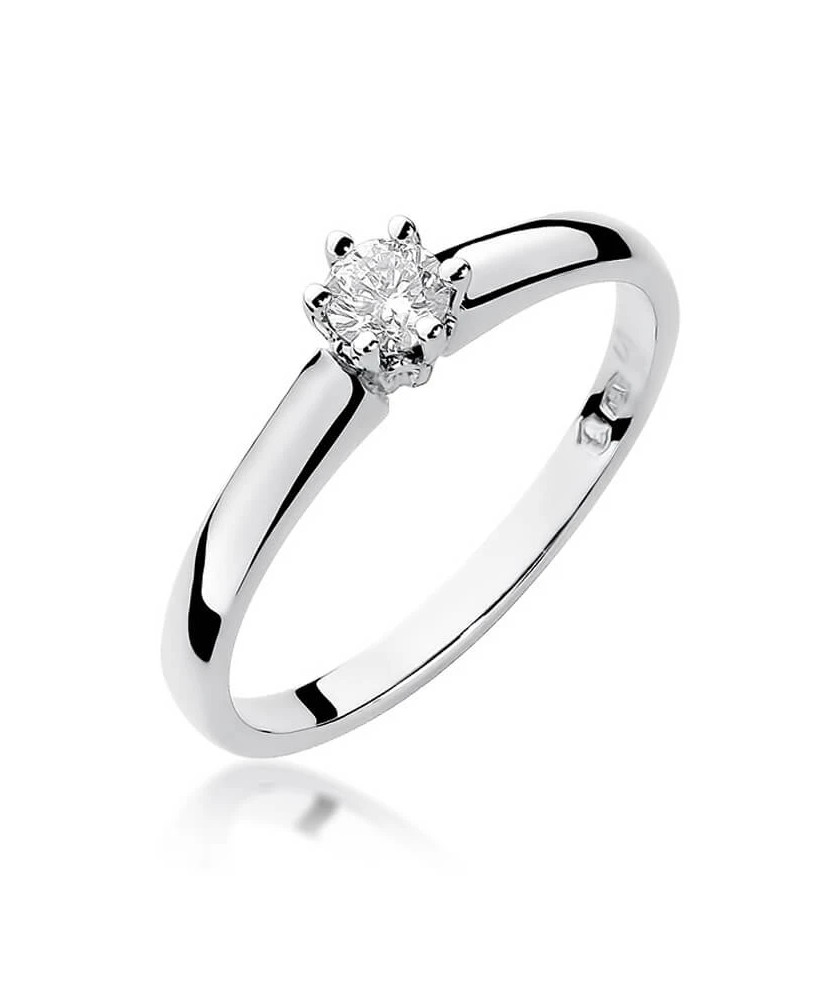 Gold engagement ring with diamond white gold 0.20ct