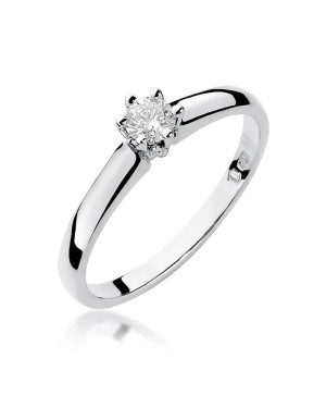 Gold engagement ring with diamond white gold 0.20ct