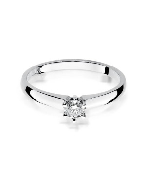 Gold engagement ring with diamond white gold 0.20ct
