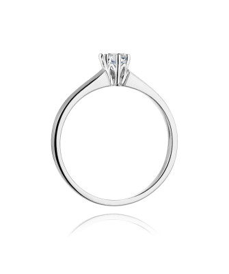Złoty pierścionek zaręczynowy z diamentem białe złoto 0,20ct