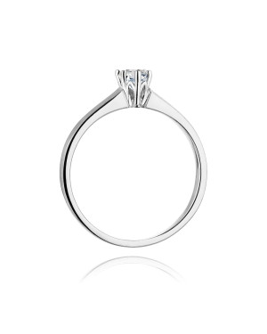 Złoty pierścionek zaręczynowy z diamentem białe złoto 0,20ct