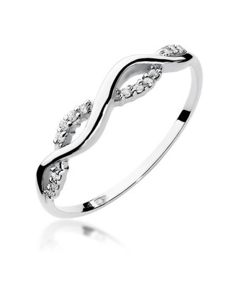 Gold ring with diamonds white gold 0.07ct